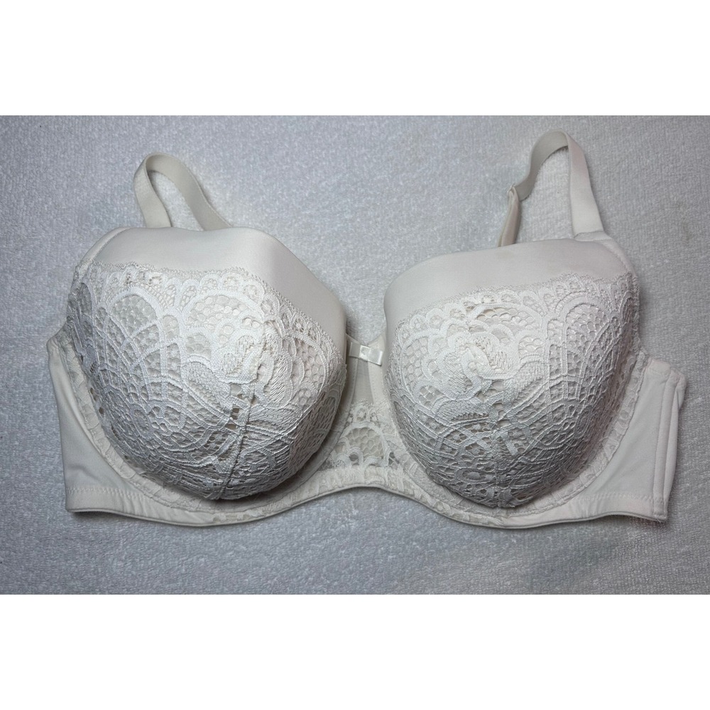 Auden Womens Lightly Lined Balconette Underwire Bra Cream Lace 42DDD VN1179480